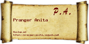 Pranger Anita névjegykártya