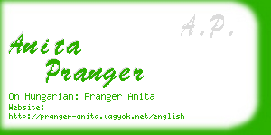 anita pranger business card
